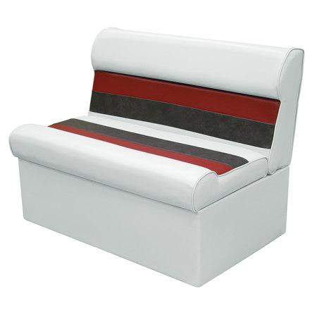 WISE Wise 8WD100-1009 Deluxe 36" Pontoon Bench and Base - White/Charcoal/Red 8WD100-1009